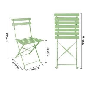 Opvouwbare stoelen van lichtgroen staal - Comfort en Duurzaamheid