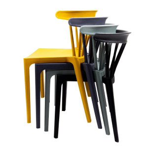 Stoelen Polypropyleen Antraciet - Set van 4: Elegant design en duurzaam comfort