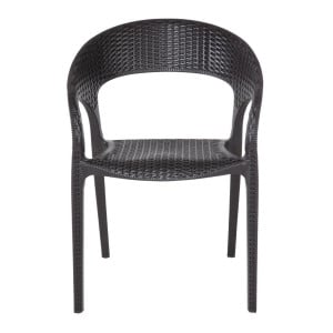 Fauteuils Omhullend Rotan PP Zwart - Set van 4 Bolero Horeca en Hotelwezen