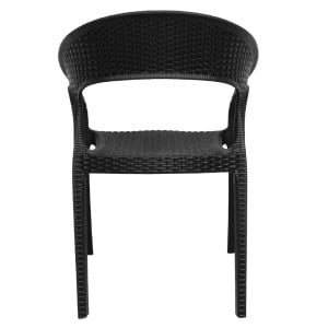 Fauteuils Omhullend Rotan PP Zwart - Set van 4 Bolero Horeca en Hotelwezen