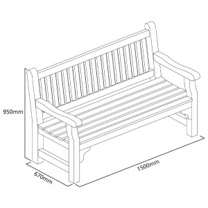 Rowlinson zachte houten tuinbank - Comfort en elegantie