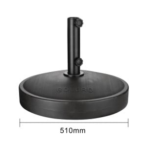 Black Bolero Concrete Parasol Base - Maximum Stability