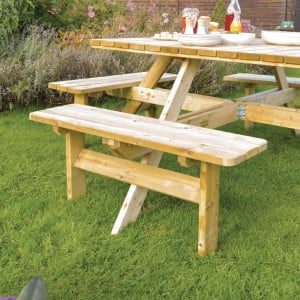 Vierkante houten picknicktafel Rowlinson 1980mm: Gezelligheid en robuustheid