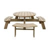 Picknicktafel van rond hout 2000mm Rowlinson: Stevig & Elegant