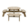 Ronde Houten Picknicktafel 2000mm Rowlinson: Robuust & Elegant