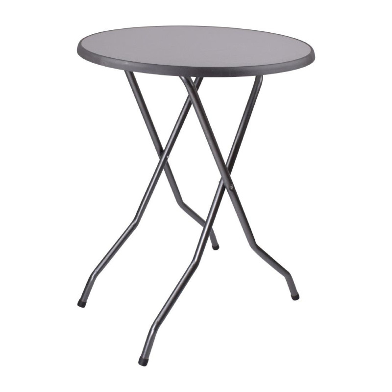 Hoge ronde inklapbare tafel van 85 cm, ontworpen en stevig.