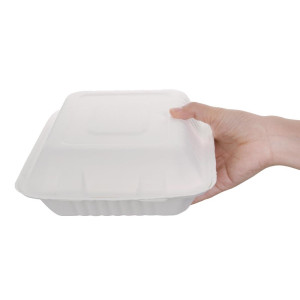 Boîtes compostables Bagasse 223mm - Lot de 200, écoresponsables