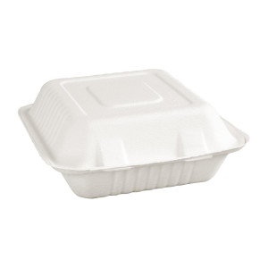 3-Fächer-Bagasse-Kompostierbare Schachteln 201mm - Packung mit 200