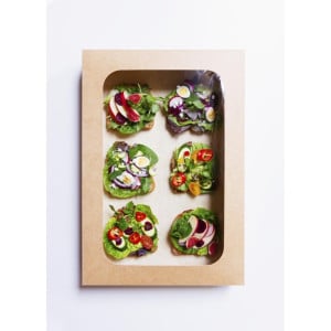 Composteerbare Vegware-dozen met venster - Set van 25