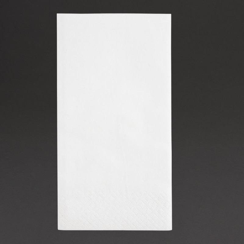 Serviettes Snacking 2 Plis 330mm Blanches, Lot de 2000 - Pliage 1/8 Recyclable