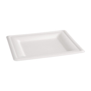 Assiettes carrées compostables en bagasse 261 mm - Lot de 50 - Écologiques et pratiques