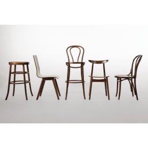 High Bistro Stool Bent Wood Walnut Exceptional Quality