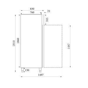 Stainless Steel Upright Refrigerator GN 2/1 - 650 L