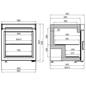 Vitrine met ijs - 73 L - CombiSteel