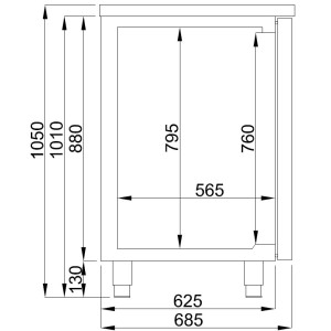 Beer Cooler with 2 Doors - Tap on the Right - CombiSteel