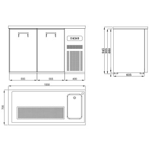 Beer Cooler with 2 Doors - Tap on the Right - CombiSteel