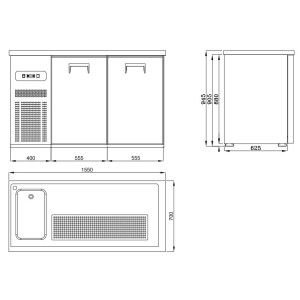 Beer Cooler with 2 Doors - Left Tap - CombiSteel