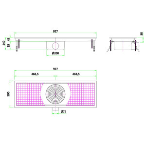 Floor channel - 927 x 300 mm - CombiSteel