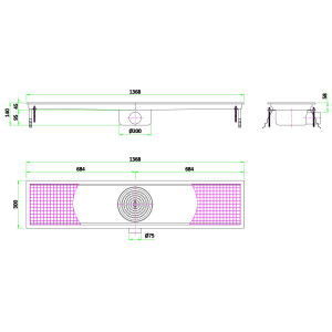 Floor channel - 1368 x 300 mm - CombiSteel