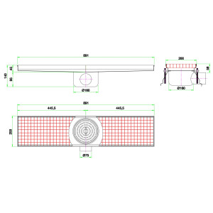 Afvoergoot - 891 x 200 mm - CombiSteel