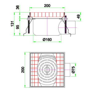 Gotegoot - 200 x 200 mm - CombiSteel