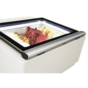 White Countertop Ice Cream Display - Static - 3 x 5 L - CombiSteel