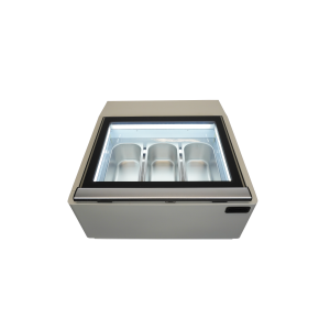 White Countertop Ice Cream Display - Static - 3 x 5 L - CombiSteel