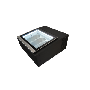 Black Countertop Ice Cream Display Freezer - Static - 3 x 5 L - CombiSteel