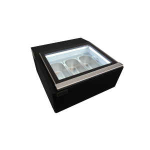 Black Countertop Ice Cream Display Freezer - Static - 3 x 5 L - CombiSteel