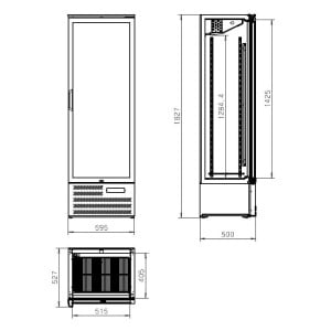 Arrière-Bar Réfrigéré Noir Haut - 458 L - CombiSteel