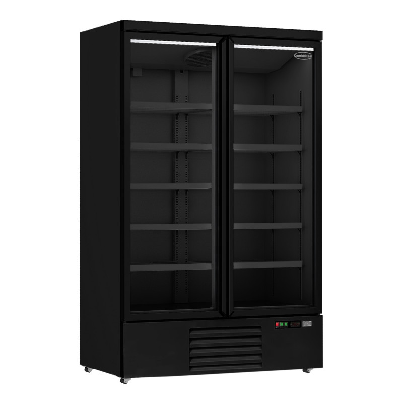 Vitrine Réfrigérée Positive 2 Portes Noir - 1000L | CombiSteel