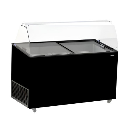 Vitrine à Crème Glacée Noire - Conservation optimale de 10 x 5 L - Marque CombiSteel