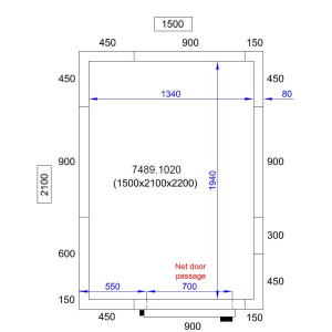 Panneau Chambre Froide 1500x2100x2200 mm - CombiSteel