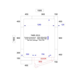 Kühlraumisolationsplatte 120mm - 1500x1800x2200mm CombiSteel