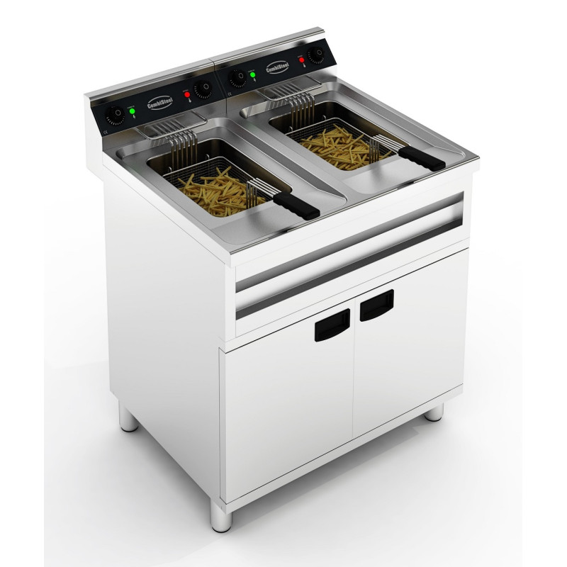 Electric fryer on Chest 2 x 12 L - 2 x 9000 W - Capacity 24 L - Combisteel