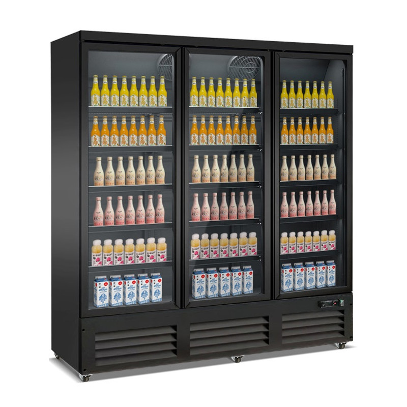 Black Drinks Display Case 1600 L - 3 Glass Doors CombiSteel