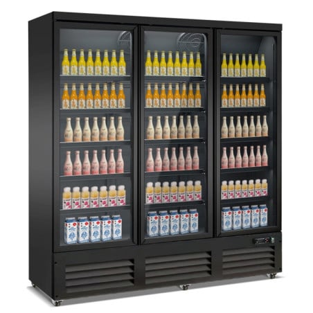 Black Drinks Display Case 1600 L - 3 Glass Doors CombiSteel