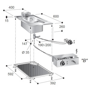 Einbau-Elektrofritteuse Drop-In - 10 L - CombiSteel