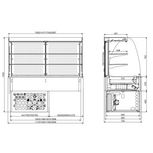 Drop-In Curved Wall Refrigerated Display Case - L 1440 x D 720 mm - CombiSteel