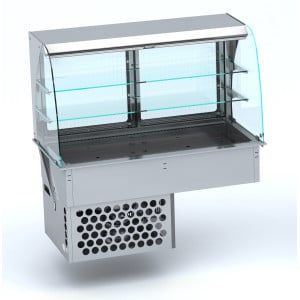 Refrigerated Wall Display Case Curved CombiSteel - Roll-Up 1440x720 mm