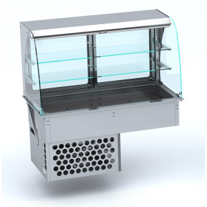 Drop-In Curved Roll-Up Wall Refrigerated Display Case - L 1440 x D 720 mm - CombiSteel