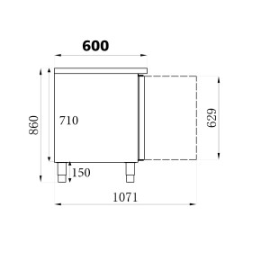 Positieve Koelwerkbank 4 Deuren 511 L CombiSteel - Professionele Apparatuur