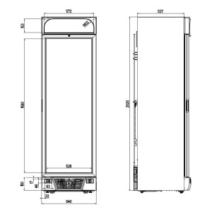 Black Negative Refrigerated Cabinet - 1 Glass Door - 382 L - CombiSteel