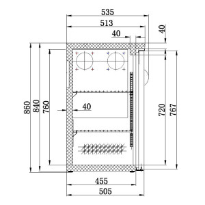 Rückkühlschrank 2 Türen 350 L - Combisteel - Schwarz - CHR