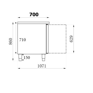 Positieve Koelwerkbank 3 Deuren 417 L - CombiSteel - GN 1/1