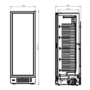 Weiße Negativ-Kühlvitrine - 1 Glastür - 382 L - Combisteel - Professioneller Gefrierschrank