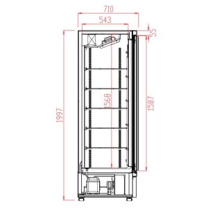 Positieve Koelkastkast 600 L - Glazen Deur - CombiSteel