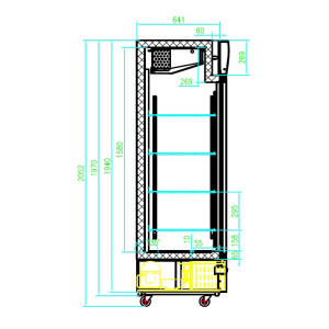 Positieve Koelkastkast - Glazen Deur - 460 L CombiSteel