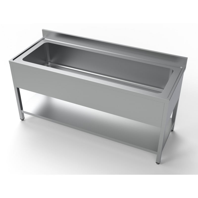 Einbauspüle 1 Becken mit Rückwand und Regal - L 1800 x T 700 mm - CombiSteel