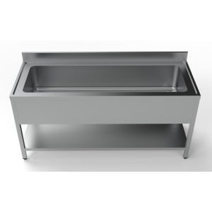 Einbauspüle 1 Becken mit Rückwand und Regal - L 1800 x T 700 mm - CombiSteel